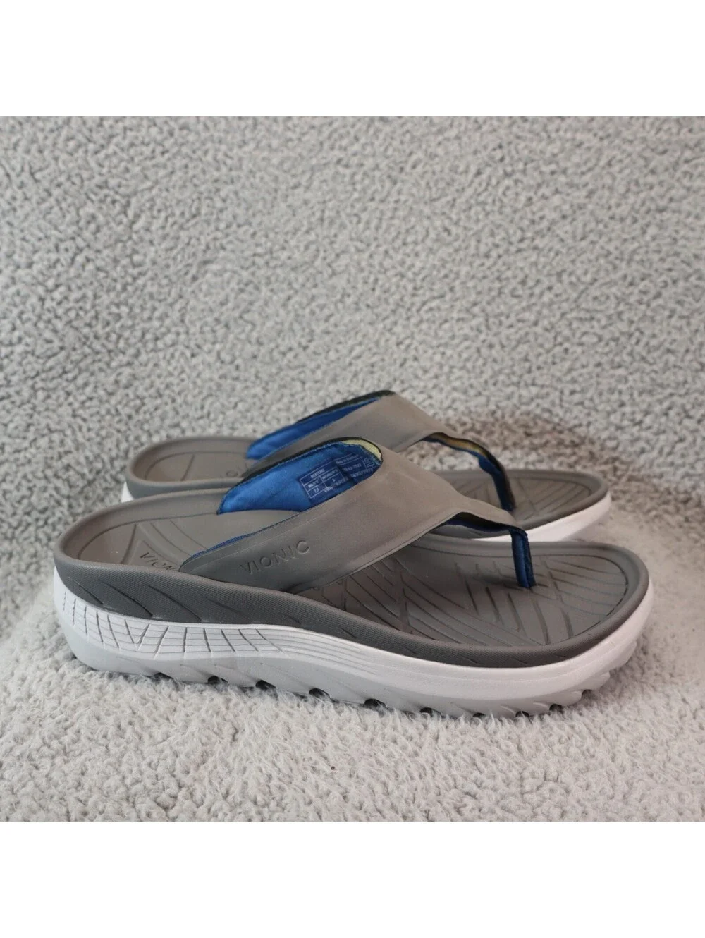 Vionic Restore Charcoal Vapor Flip Flop Sandal Men 7.5 / W 9